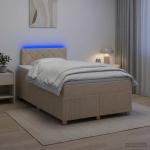Vedruvoodi madratsiga LED-ribadega kreemjas 120 x 190 cm kangas