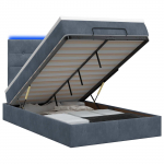 Ottomani voodi madratsi ja LED-idega Tumehall 120 x 200 cm
