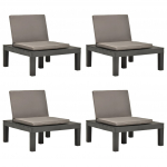 Aiatoolid patjadega, 4 tk, plast, antratsiithall
