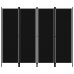 4 paneeliga ruumijagaja, must, 200 x 180 cm