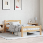Voodiraam ilma madratsita, tugevast m&auml;nnipuidust, 90 x 200 cm