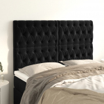 Voodipeatsid 4 tk, must, 80x7x78/88 cm, samet