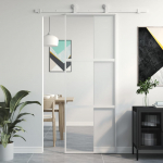 L&uuml;kanduks, valge, 76 x 205 cm, karastatud klaas ja alumiinium