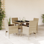 5-osaline aiam&ouml;&ouml;bli komplekt patjadega, beež, pol&uuml;rotang/klaas