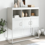 Puhvetkapp, valge, 100,5x39x107 cm, teras