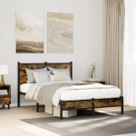 Metallist voodiraam ilma madratsita suitsutatud tamm 120x190 cm