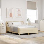 Vedrumadratsiga voodiraam kreemjas 90x200 cm peaga kreemjas