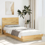 Voodiraam peatsiga ilma madratsita 90x200 cm t&auml;ispuidust tamm