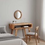 Riietumislaud peegliga pruun 90 x 76 x 45 cm tugev mango puu