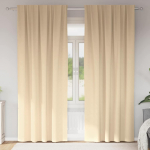 Kardinad r&otilde;ngastega 2 tk cream 260 x 140 cm pol&uuml;ester