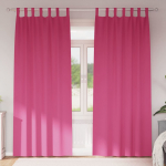 Kardinad r&otilde;ngastega 2 tk erk roosa 260 x 140 cm pol&uuml;ester