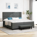 Kontinentaalvoodi madratsiga tumehall 200 x 200 cm kangas