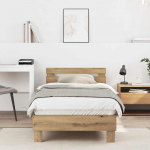 Voodiraam peatsiga K&auml;sit&ouml;&ouml;puu 203 x 95 x 70 cm Tehispuit
