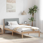Voodiraam peatsiga Pruun ja helehall 90 x 190 cm M&auml;nnipuit