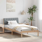 Voodiraam peatsiga Pruun ja helehall 90 x 190 cm M&auml;nnipuit