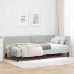 Nurga voodiraam peatsiga Helehall 100 cm x 200 cm Samet