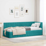 Nurga voodiraam peatsiga T&uuml;rkiis 80 cm x 200 cm Samet