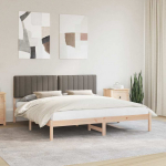 Voodiraam Pehme Peatoega Pruunikashall 180 x 200 cm Tahke m&auml;nd