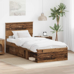 Voodiraam peatsiga Vana puit 90 x 200 cm Tehispuit