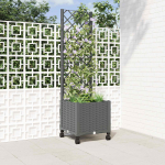 Aia istutuskast trellise ja ratastega Helehall 40 x 40 x 146 cm