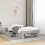 Voodiraam ladustamisega Betoonhall 80 x 200 cm Tehispuit
