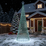 LED j&otilde;ulupuu 300 cm 668 LED-i K&uuml;lm valge Teras Must