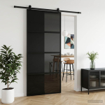 Liuguks 90 x 205 cm karastatud klaas ja alumiinium