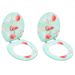 Wc prill-lauad kaanega, 2 tk, mdf, flamingodisainiga