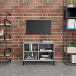 Metalljalgadega telerikapp, hall sonoma tamm, 69,5x30x50 cm