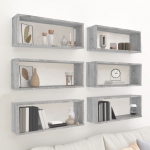 Seina kuubikriiulid 6 tk hall sonoma tamm 60x15x23 cm tehispuit