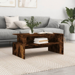 Suitsutatud tamme kohvilaud 90 x 55 x 42,5 cm t&ouml;&ouml;deldud puidust