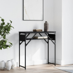 Riiulitega konsoollaud, must, 75 x 30 x 75 cm, tehispuit