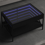 Diivanilaud LED-tuledega, must, 70x50x38cm