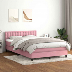 Box Vedruvoodi madratsiga Roosa 140x220 cm samet