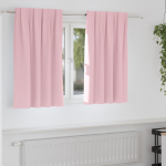 Kardinad r&otilde;ngastega 2 pcs Beebiroosa 140 x 140 cm Pol&uuml;ester