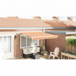 Sisset&otilde;mmatav varikatus striped kollane, oranž 300 x 250 cm