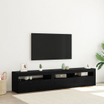 TV ALUSED 2 TK LED VALGUSTUSEGA MUSTAST TAMMEPUIDUST, TV ALUS LED VALGUSTUSEGA - MUST TAMM - 75X35X40 CM - TEHISPUIDUST VALMISTATUD