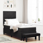 Kontinentaalvoodi madratsi ja peatsiga must 80 x 200 cm samet