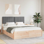 Voodiraam Pehme Peatoega peaga Tumehall 150 x 200 cm Tahke m&auml;nd