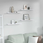 Seinariiul riiuliga 4 tk Valge Marmor 60 x 9 x 3 cm Tehispuit