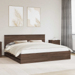 Voodi raam sahtliga peaga pruun tamme 200 x 200 cm inseneripuit