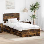 Voodiraam sahtliga suitsetatud tamm 100 x 200 cm inseneripuit
