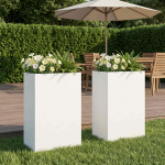 Aia istutuskast 2 tk valge 40 x 30 x 75 cm k&uuml;lmvalmistatud teras