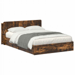 Voodiraam ladustamisega Suitsutatud tamm 135 x 190 cm Tehispuit