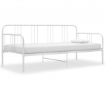 Diivanvoodiraam valge metall 90 x 200 cm