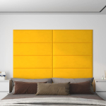 Seinapaneelid 12 tk, kollane, 90 x 30 cm, samet, 3,24 m&sup2;