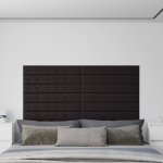 Seinapaneelid 12 tk, must, 90 x 15 cm, kunstnahk, 1,62 m&sup2;