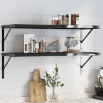 Seinariiulid 2 tk, 100x40x3 cm, must, roostevaba teras