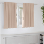 Kardinad r&otilde;ngastega 2 tk Pruunikashall 140 x 140 cm Pol&uuml;ester