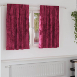Satiinist kardinad 2 pcs Veinipunane 140 x 140 cm Samet